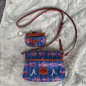 NWOT Dooney & Bourke Blue Atlanta Braves Crossbody Bag and wallet